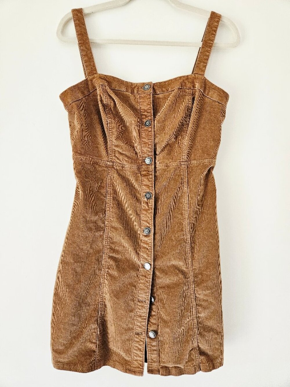 Hollister Brown Corduroy Button Front Mini Dress Size M